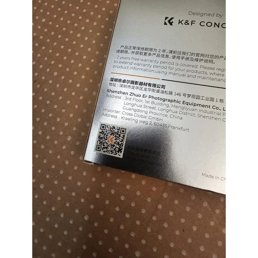 K&F Concept Nano-k Series Filter 77mm HMC ND100000 + 3 Microfiber Cleaning Cloth